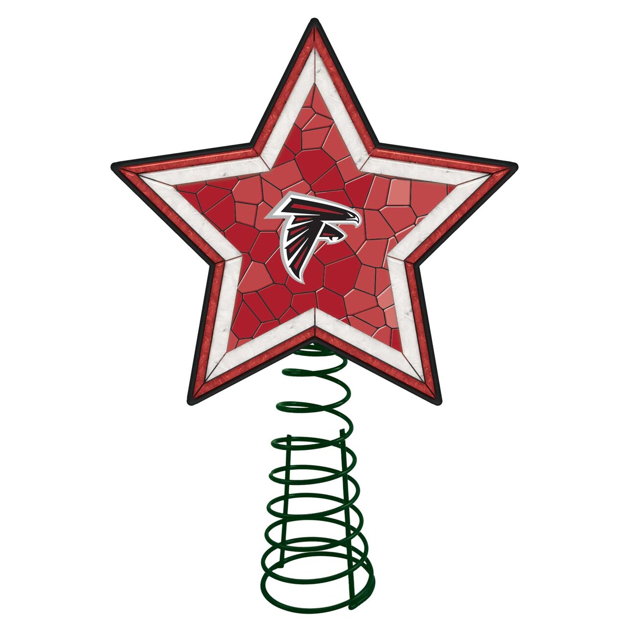 The Memory Company 10" Lighted Red and White Star NFL Atlanta Falcons Christmas Tree Topper
